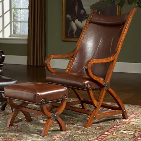 Hunter Leather Chair and Ottoman